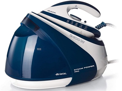 Ariete 6413 - Plancha con caldera, depósito de acero inoxidable extraíble y recargable
