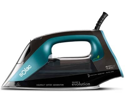 Solac CVG9507 - Centro de planchado compacto, Smart Evolution, 2400 W, auto desconexión, suela Coridium Pro Drive